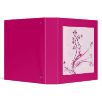 Scrolls with flowers on pink ground - vinyl binder