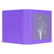Scrolls with flowers on purple ground - 3 ring binder