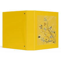 Scrolls with flowers on yellow ground - binder