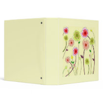 Scrolls with flowers on yellow ground - binders