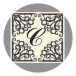 Scrollwork Sticker Personalized Initial