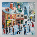 Scrooge A Christmas Carol winter snow scene ghosts Print