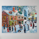 Scrooge A Christmas Carol winter snow scene ghosts Print