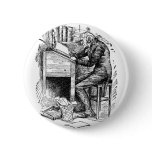 Scrooge at His Desk Pinback Button