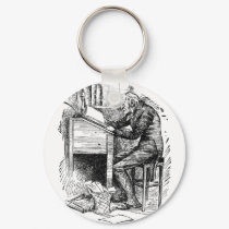 Scrooge at His Desk keychains