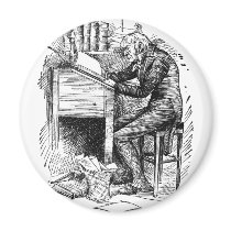 Scrooge at His Desk magnets
