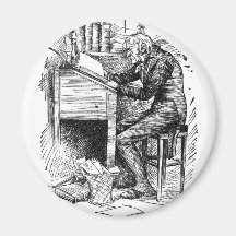 Scrooge at His Desk Refrigerator Magnet