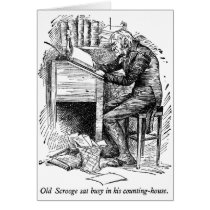 Scrooge at His Desk (with text) cards