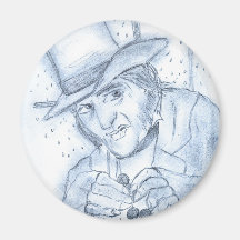 Scrooge in blueScrooge in Blue Refrigerator Magnets