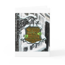 Scrooge&MarleySignScene Greeting Card