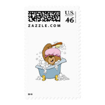 Scrub a Dub Bath Time Bear postage by doonidesigns Scrub a Dub Bath Time Bear postage