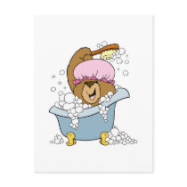 Scrub a Dub Bath Time Bear postcards by doonidesigns Scrub a Dub Bath Time Bear postcards