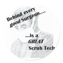 Scrub Tech Round Stickers