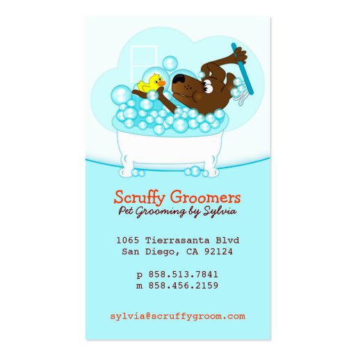 Scruffy Groomers Pet Grooming Business Card (front side)