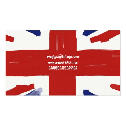 Scruffy Union Jack, Business Cards (back side)