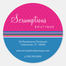 Scrumptious Magenta and Blue Address Sticker