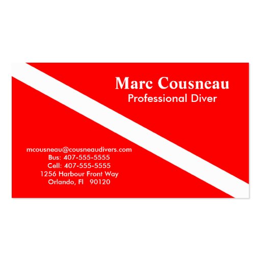 Scuba Business - Personal Card Business Card Template (front side)