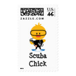 Scuba Chick Postage Stamps
