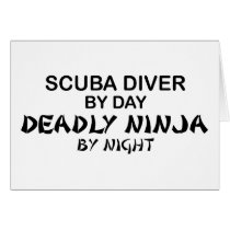 Scuba Deadly Ninja by Night Greeting Cards