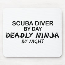 Scuba Deadly Ninja by Night Mouse Pads