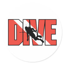SCUBA Dive Round Sticker