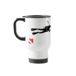 SCUBA diver and sharks mug