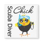 Scuba Diver Chick Refrigerator Magnets
