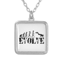 Scuba Diver Diving Evolution Sports Art Necklace