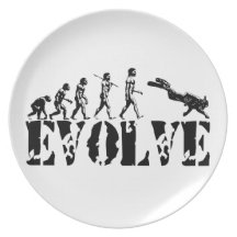 Scuba Diver Diving Evolution Sports Art Dinner Plates