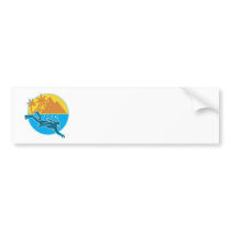 Scuba Diver Diving Island Retro Bumper Sticker