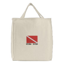 SCUBA Diver Embroidered Bag