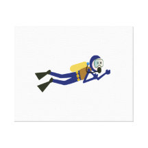 Scuba Diver Gallery Wrapped Canvas