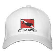 SCUBA Diver Shark Flag Embroidered Cap Embroidered Hat