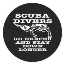 Scuba Divers Go Deeper Black stickers