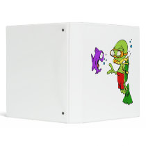 Scuba Diving Alien Vinyl Binder