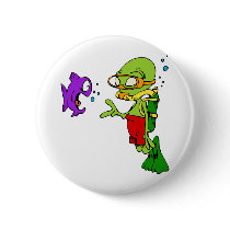 Scuba Diving Alien Pins
