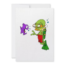 Scuba Diving Alien Invitations