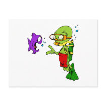 Scuba Diving Alien Post Cards