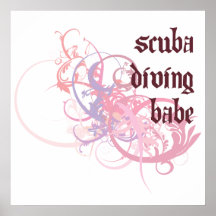 Scuba Diving Babe Posters