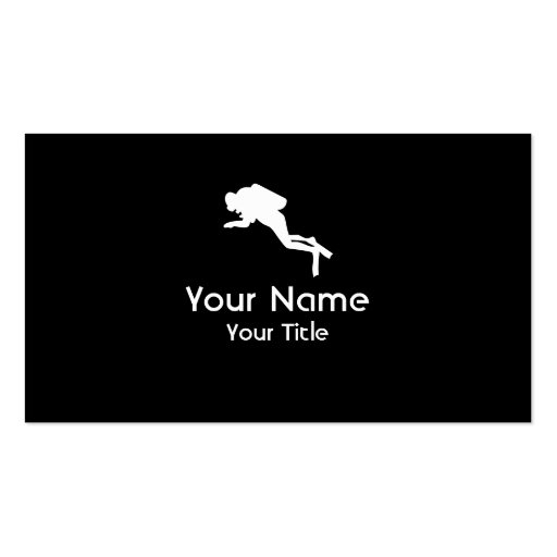 Scuba Diving black white custom business cards