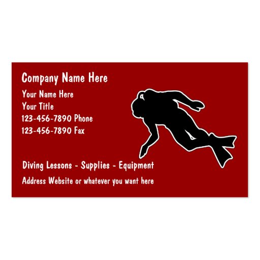 Scuba Diving Business Cards (front side)