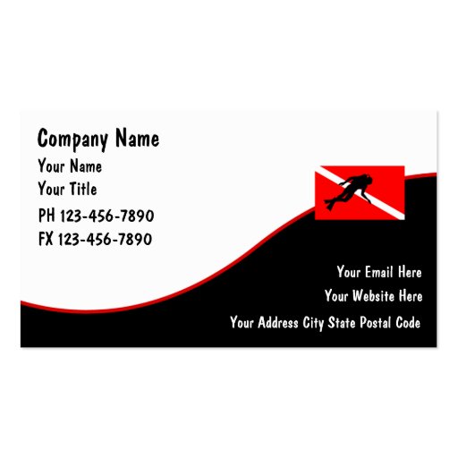 Scuba Diving Business Cards (front side)