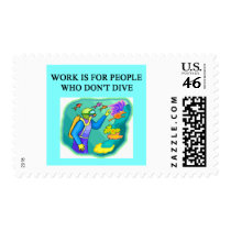 scuba diving design postage stamps
