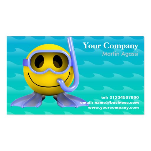 Scuba Diving Instructor Business Cards (front side)
