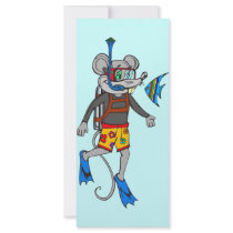 Scuba Diving Mouse Rack Card Design