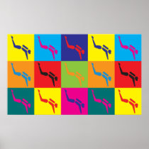 Scuba Diving Pop Art Print
