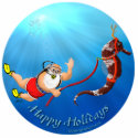 Scuba Diving Santa & Seahorse Ornament photo sculptures by diveinspirations Scuba Diving Santa & Seahorse Ornament photo sculptures