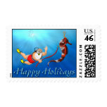 Scuba Diving Santa & Seahorse Postage postage