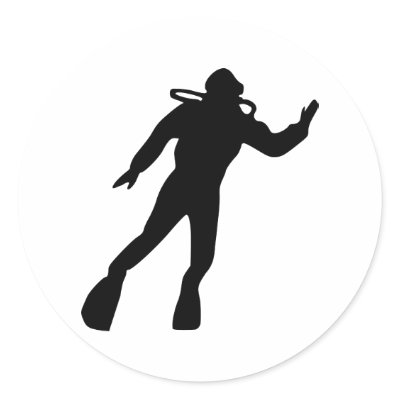 Scuba Diving Round Stickers by Thinkdifferent