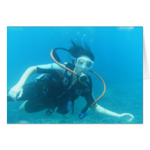 Scuba Girl  Greeting Cards